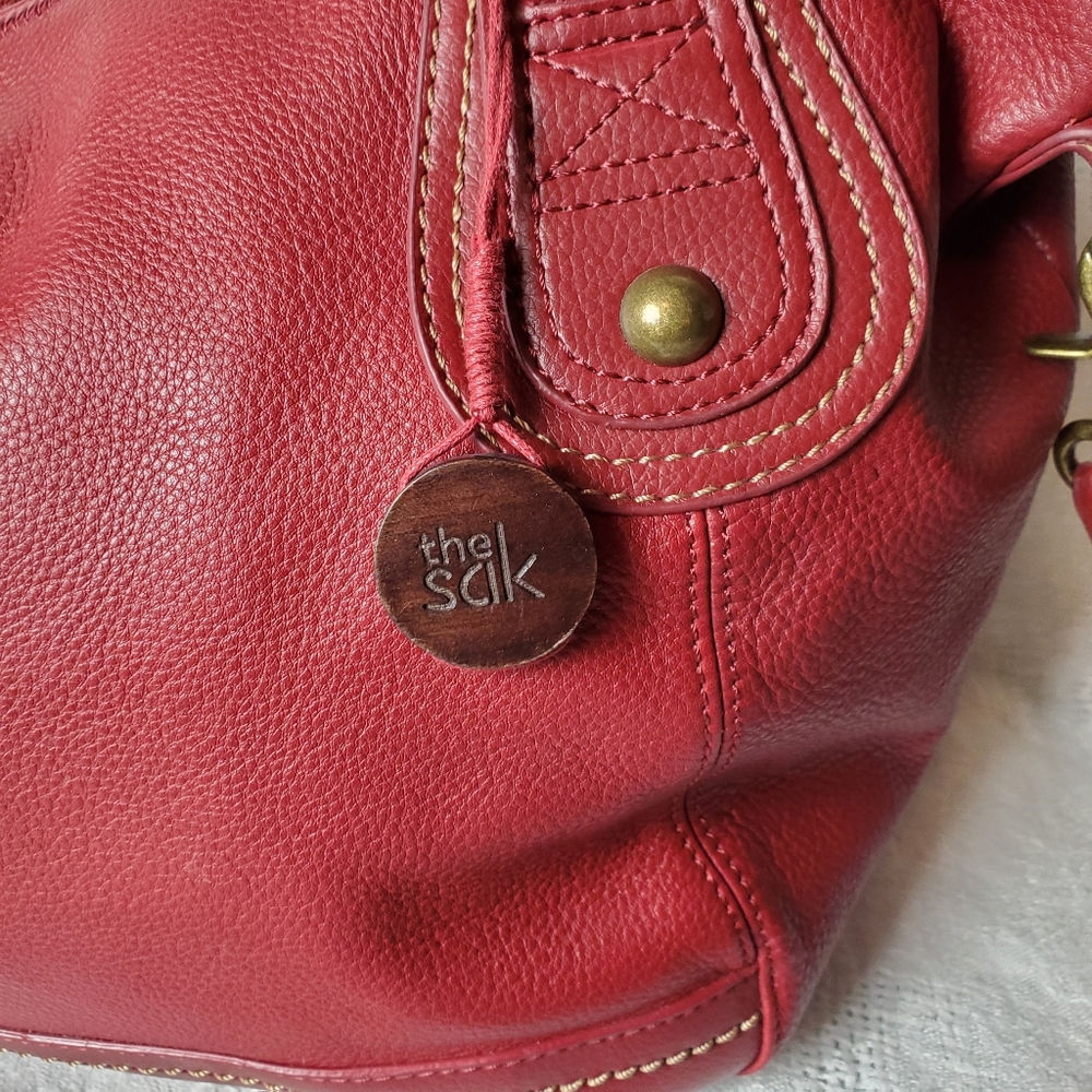 The Sak Red Pebble Leather Crossbody Shoulder Bag - Picture 2 of 12